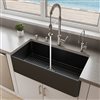 ALFI brand Drop-in/Undermount Fireclay Farm Sink - Single Bowl - 36-in x 18-in - Black Matte