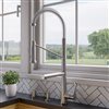 ALFI brand Double Spout Commercial Spring Pull-Out Kitchen Faucet - Brushed Nickel