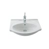 WS Bath Collections Etol Wall-Mount Bathroom Sink with 3 Faucet Holes - White