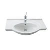 WS Bath Collections Etol Bathroom Sink with 3 Faucet Holes - White/Chrome
