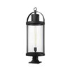 Z-Lite Roundhouse 33.25-in x 12-in Black Hardwired Incandescent Complete Pier-Mounted Light