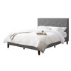 CorLiving Nova Ridge Contemporary Tufted Fabric Headboard Bed Frame - Standard Double/Full-Size - Light Grey