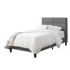 CorLiving Bellevue Contemporary Tufted Fabric Headboard Bed Frame - Standard Twin/Single-Size - Light Grey