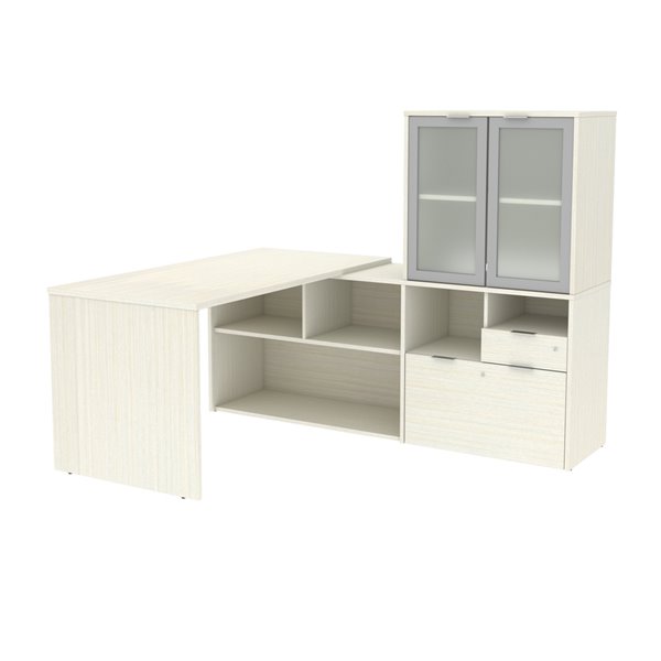 Bestar I3 Plus Modern L Shaped Desk, Modern L Shaped Desk With Hutch