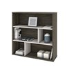 Bestar Fom 3-Shelf Standard Bookcase - 35.6-in x 35.4-in - Walnut Grey