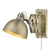 Golden Lighting Hawthorn Industrial Wall Sconce - 1-Light - 7.88-in - Aged Brass
