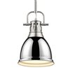 Golden Lighting Duncan Small Pendant with Rod - Industrial - Pewter/Chrome