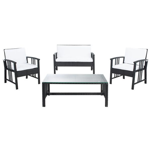 Safavieh Reslor Metal Frame Patio, Black And White Patio Furniture Canada