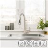 AKDY Brushed Nickel 1-Handle Deck Mount High-Arc Handle/Lever Kitchen Faucet