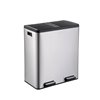 The Step N' Sort Large Capacity 70L 2 Compartment Trash and Recycling Bin - Stainless Steel