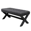 Inspired Home Bryoni Button Tufted Linen Bench - Dark Grey