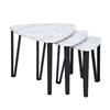 Homycasa Kauwhata Marble White and Composite Nesting Coffee Table - 3-Piece