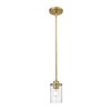 Z-Lite Beckett Olde Brass Modern/Contemporary Seeded Glass Cylinder Halogen Mini Pendant light