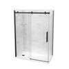 MAAX Utile 83-in x 32-in x 60-in Marble Carrara and Matte Black Corner Shower Kit with Left Drain - 5-Piece