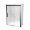 MAAX Utile 32-in x 60-in x 83-in Marble Carrara and Matte Black Alcove Shower Kit with Left Drain - 5-Piece