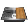 AKDY Undermount 25-in x 22-in Stainless Steel Single Bowl Workstation Kitchen Sink