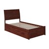 AFI Furnishings Portland Twin Bed with Footboard and Trundle - Walnut