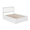AFI Furnishings Mission Full Platform Bed with Footboard/Trundle - White