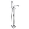 Akdy Glossy Chrome 1-Handle Residential Freestanding Bathtub Faucet - Hand Shower Included