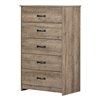 South Shore Furniture Tassio Weathered Oak 5-Drawer Standard Chest