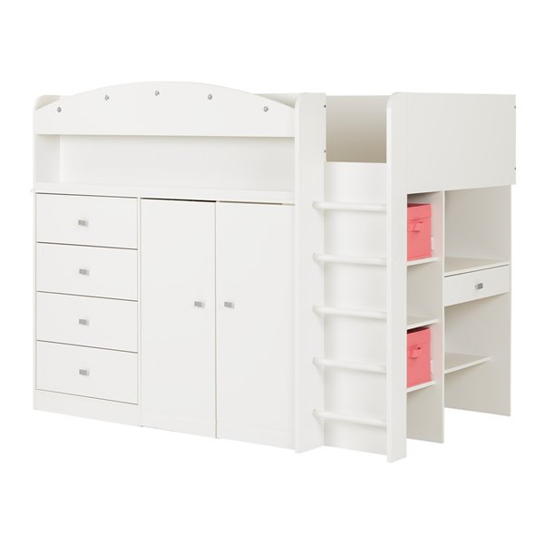 South S Furniture Tiara Twin Size, Tiara Twin Mates Bed Bookcase Headboard White