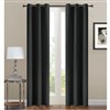 Swift Home 84-in Black Polyester Blackout Interlined Single Curtain Panel