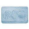 Swift Home Sea Shell 20-in x 32-in Blue Polyester Memory Foam Bath Mat