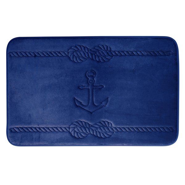 Swift Home Anchor 17 In X 24 Navy, Navy Blue Bath Rugs