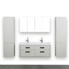 Streamline 48-in Ash Grey Single Sink Bathroom Vanity with Glossy White Solid Surface Top (2 Mirrors and 2 Cabinets Included)