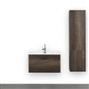 Streamline 32-in Brown Single Sink Wall Mount Bathroom Vanity with Glossy White Top (1 Linen Cabinet Included)