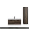 Streamline 48-in Brown Single Sink Bathroom Vanity with Glossy White Top and Linen Cabinet