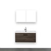 Streamline 40-in Brown Single Sink Bathroom Vanity with Glossy White Solid Surface Countertop and 1 Mirror