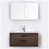 Streamline 40-in Single Sink Brown Bathroom Vanity with Glossy White Solid Surface Top (Mirror Included)