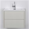 Streamline 24-in Ash Grey Single Sink Bathroom Vanity with Glossy White Solid Surface Top and 2 Drawers