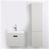 Streamline Ash Grey 24-in Single Sink Bathroom Vanity with Glossy White Solid Surface Top (Cabinet Included)