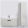 Streamline 40-in Ash Grey Single Sink Floating Bathroom Vanity with Glossy White Top and 1 Side Cabinet