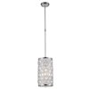 Worldwide Lighting Paris Polished Chrome Modern/Contemporary Clear Glass Cylinder Incandescent Mini Pendant Light