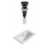 American Imaginations 19.9-in Fire Clay Single Sink Bathroom Vanity Top - Black Single hole Faucet