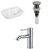 American Imaginations White Ceramic Wall-mount Rectangular Bathroom Sink (17.25-in x 23.5-in) and Chrome Faucet