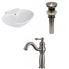 American Imaginations White Ceramic Wall-mount Oval Bathroom Sink (17.25-in x 22.75-in) with Nickel Faucet