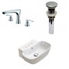 American Imaginations White Wall-Mount Rectangular-Shaped Bathroom Sink - Faucet and Overflow Drain Included (12.2 x 16.34-in)