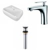American Imaginations White Rectangular-Shaped Vessel Bathroom Sink - Faucet and Overflow Drain Included (11-in x 17.5-in)