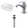 American Imaginations White Ceramic Vessel Ceramic Bathroom Sink - Faucet and Overflow Drain Included (11-in x 17.5-in)