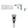 American Imaginations Xena Enamel Glaze Fire clay Double sink Bathroom Vanity Top - 48-in  - Chrome hardware