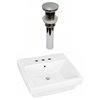 American Imaginations Ceramic Vessel Rectangular Bathroom Sink (18.5-in L x 20.5-in W) and Chrome Overflow Drain Included