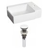 American Imaginations Ceramic Wall-mount Rectangular Bathroom Sink (11.75-in L x 16.25-in W) and White Drain