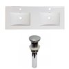 American Imaginations Xena 59-in Enamel Glaze Fire clay Double sink Bathroom Vanity Top with Chrome