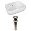 American Imaginations Ceramic Wall-mount Irregular Bathroom Sink (11-in L x 17.5-in W) - Nickel Overflow Drain Included