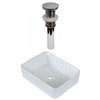 American Imaginations Ceramic Vessel Rectangular Bathroom Sink (14.75-in L x 18.75-in W) Chrome Drain Included