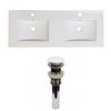 American Imaginations Xena 59-in Enamel Glaze Fire clay Double sink Bathroom Vanity Top -  White Hardware